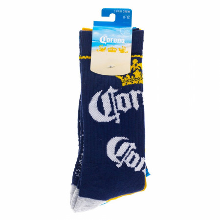 Corona Symbols and Branding 3-Pair Pack of Crew Socks